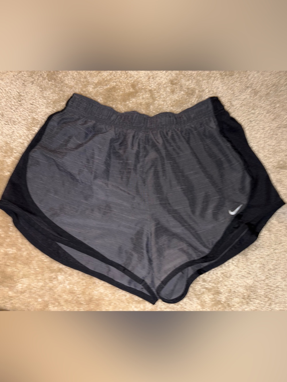 Nike Gray and Black Athletic Running Shorts